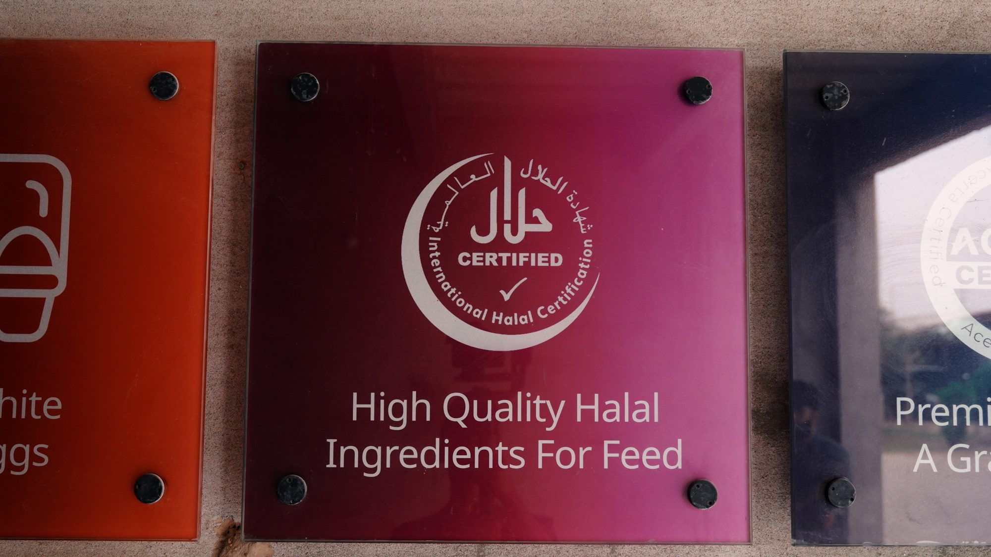 Close-up of the Halal Certified badge